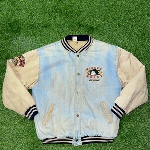 Vintage Disney Mickey Mouse League Bomber Jacket size large